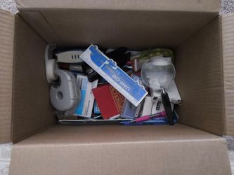 Box Of Miscellaneous Desk Supplies