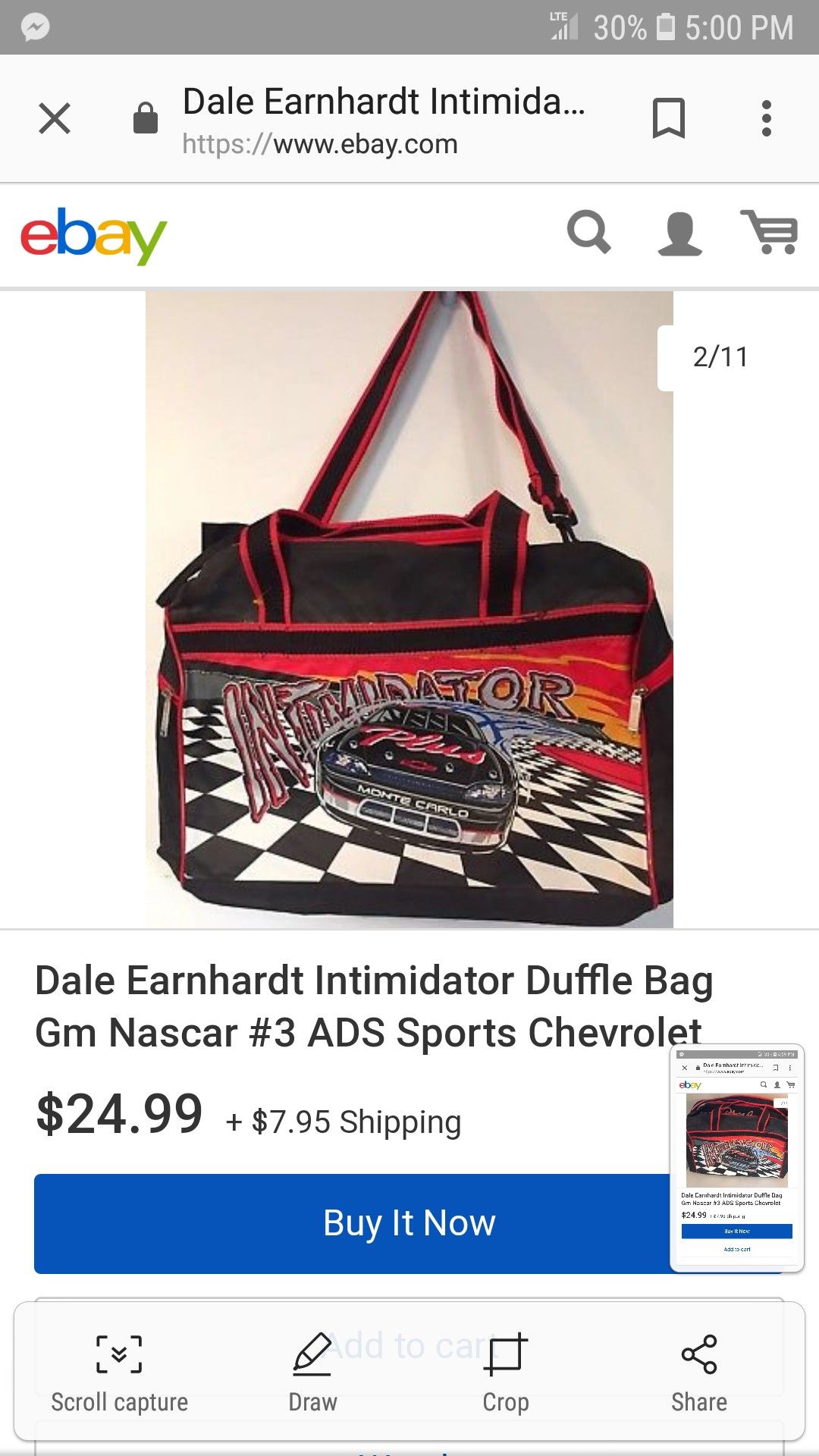 Dale Earnhardt Intimidator Duffle bag