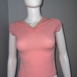 Pink XS Lace Crop Top