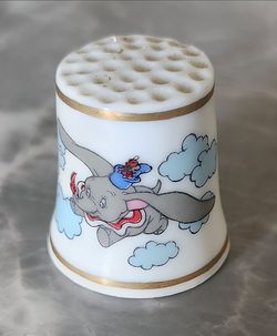 NE The First Disney Characters Porcelain Thimble Collection Dumbo Elephant Circus