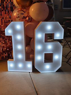3 ft tall lighted "16" display