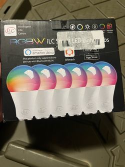 6 smart light bulbs alexa Controlled Led WiFi New Rbgw BR-18