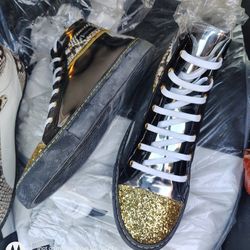 Gold & Platinum (New) Akapellajaqur (Royal Dynasty) Italian Leather Shoes