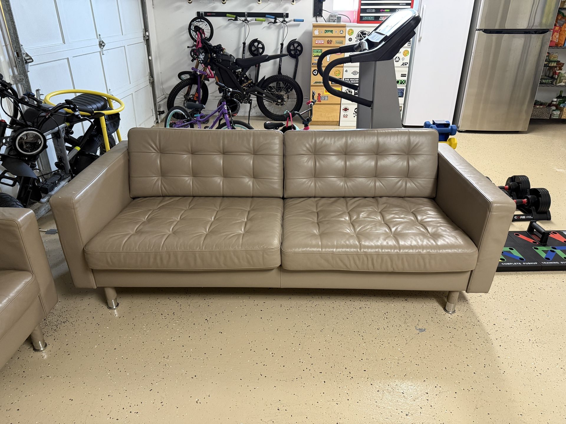 Ikea Morabo Leather Loveseat Sofa