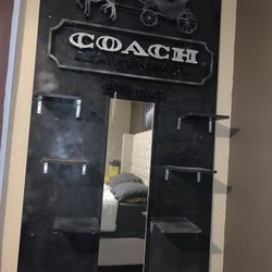 Custom COACH mirror with shelves