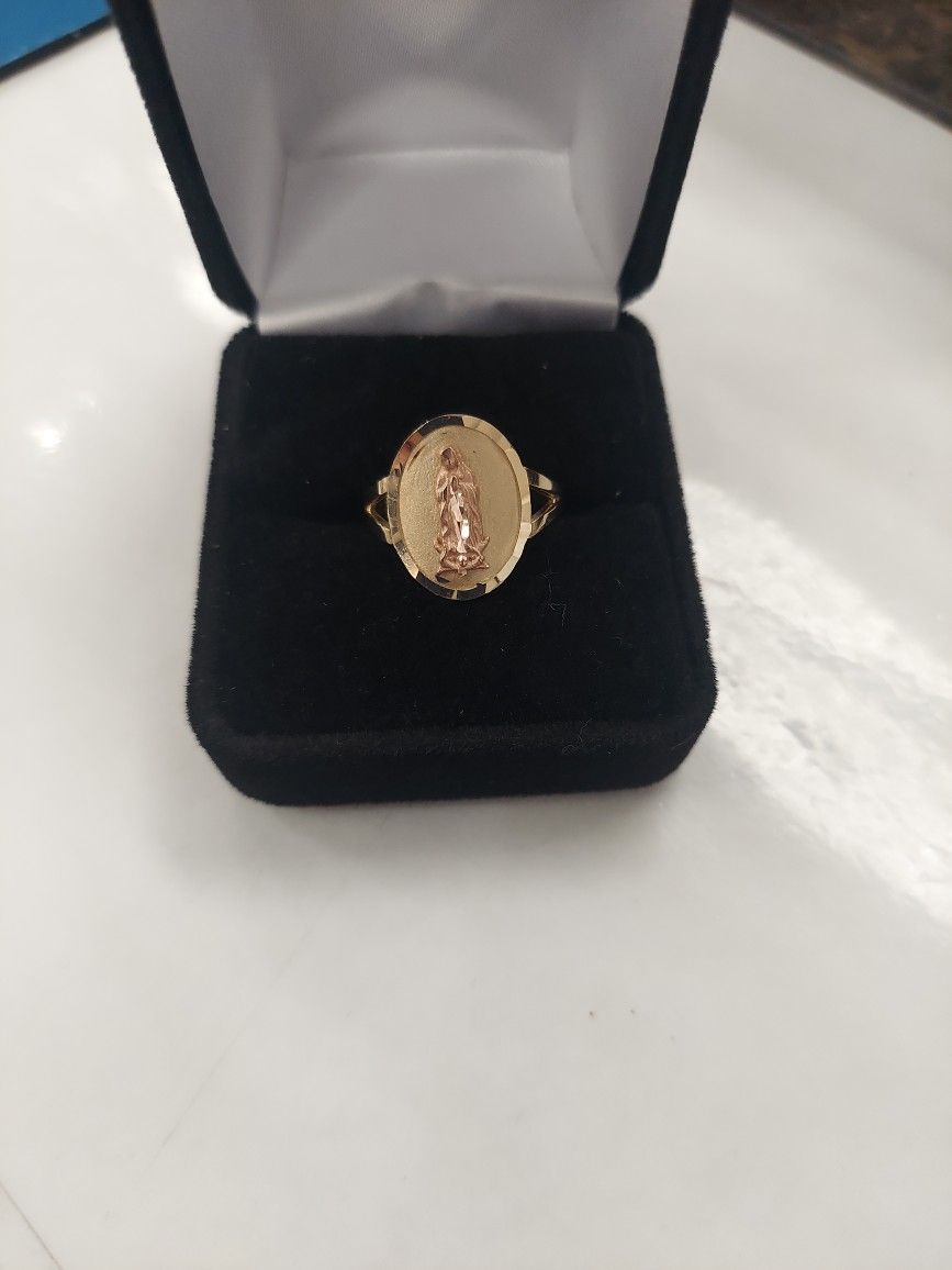 14k 2 Tone Virgin Mary Ring