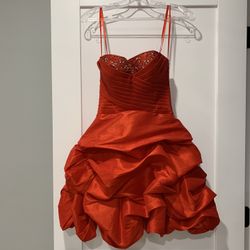 XS Red Strapless Dress