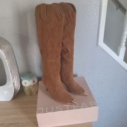Brown Cow Girl Thigh BOOTS