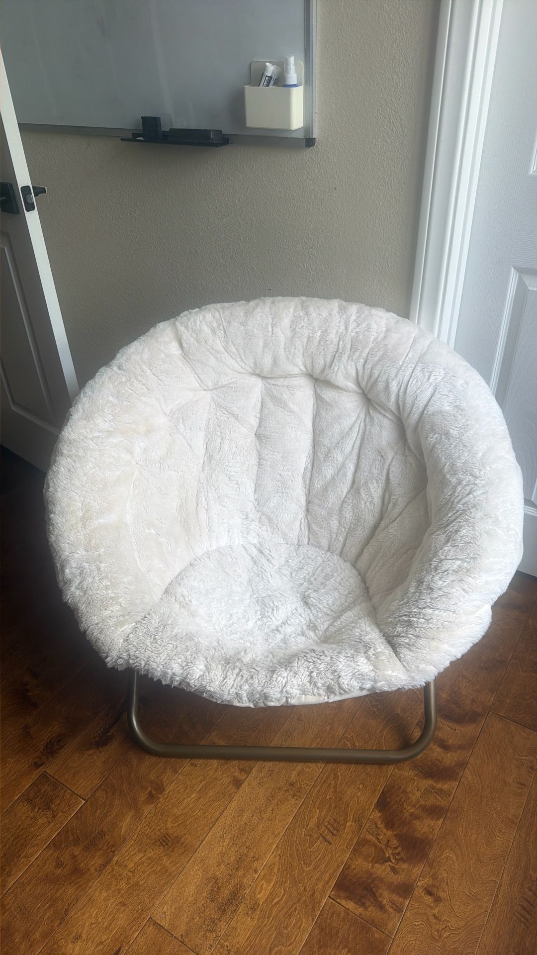 Pottery Barn Teen Polar Bear Faux Fur Ivory Hang-A-Round Chair