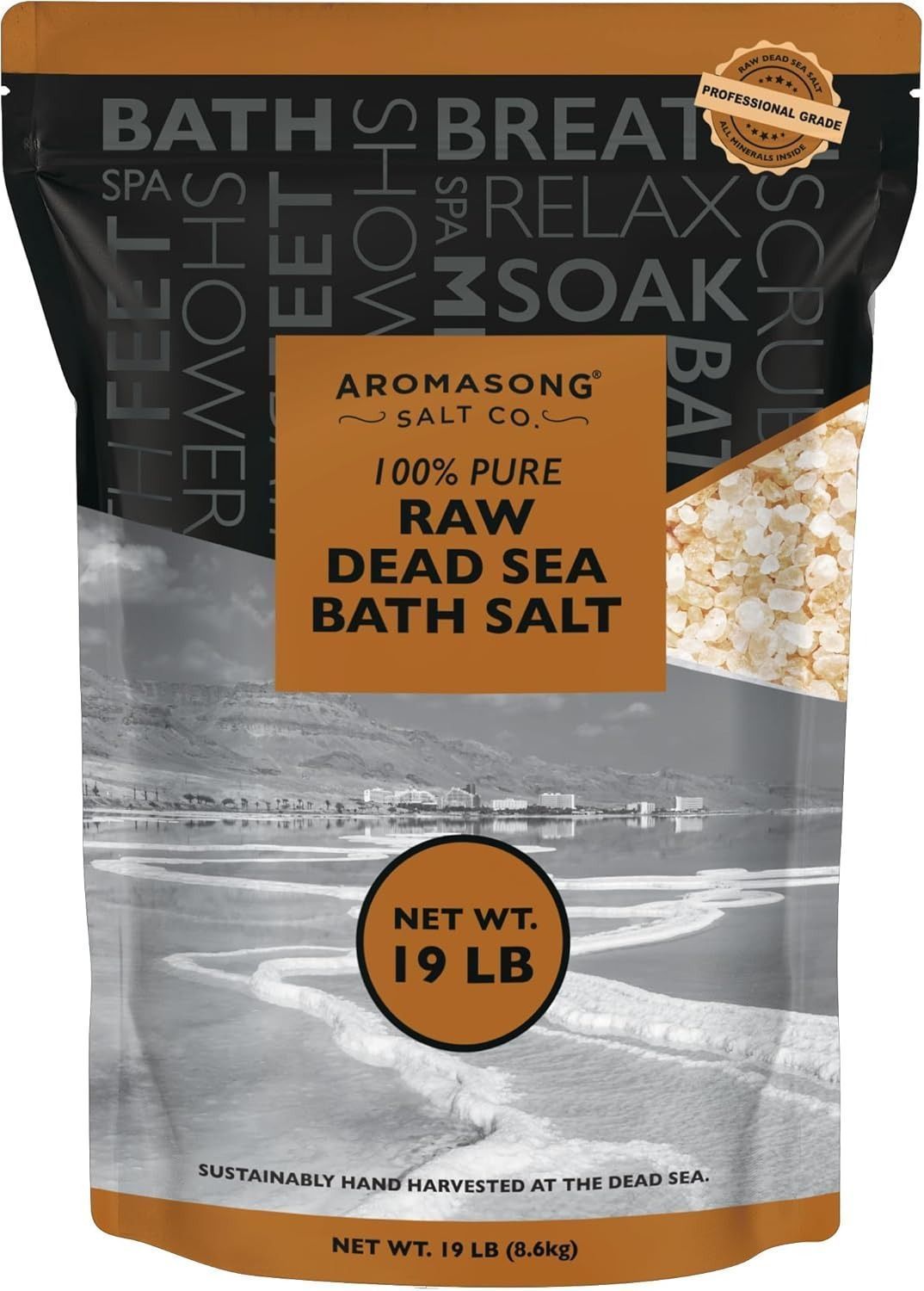 Aromasong 19 lbs Raw Dead Sea Salt