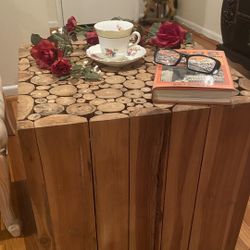 Teak Side Table- End Table - Solid Teak Wood! Very Good Condition! 