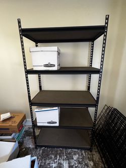 5 Tier Heavy Duty Steel Storage Shelf Rack - Black