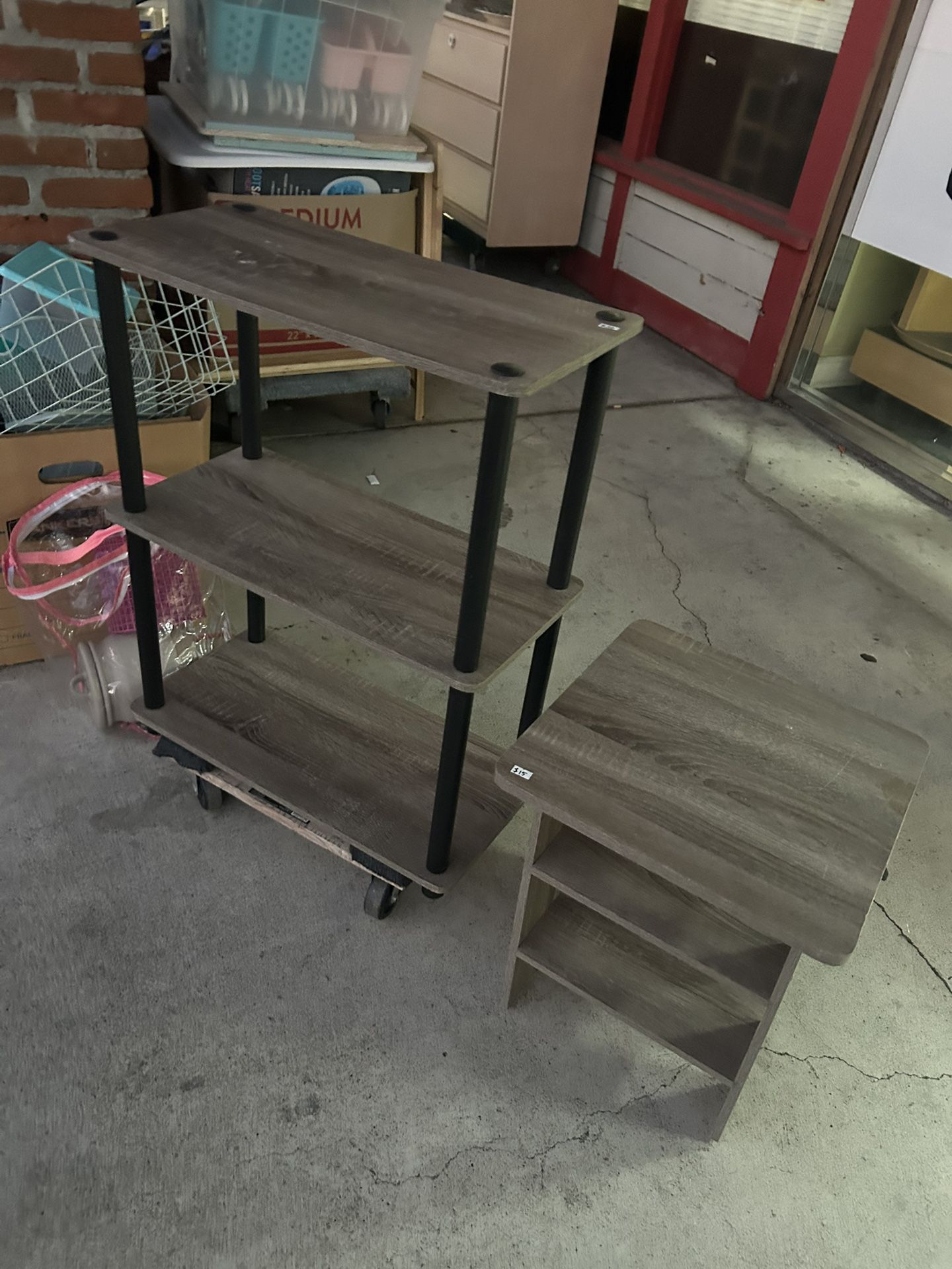 Furinno Turn-N-Tube 3-Tier Compact Multipurpose Shelf Display Rack & Small End Table With Open Storage