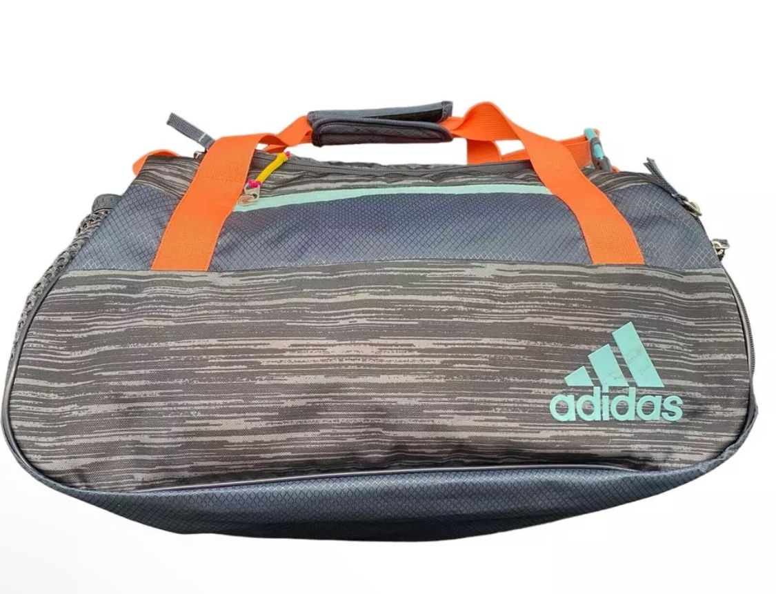 Adidas Squad III 20" Duffel Bag Grey Heather/Deepest Space/Solar Mint/Pink B3812