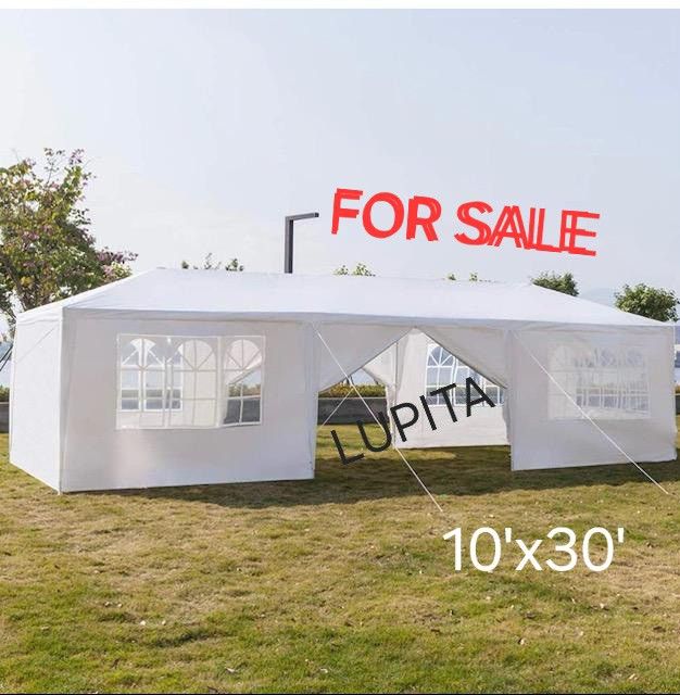 10x30 White Gazebo Wedding Party Tent Canopy  With 6 Windows & 2 Sidewalls -8 (FOR SALE) Carpa