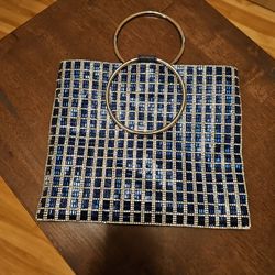 Nina Blue & Silver Evening Purse
