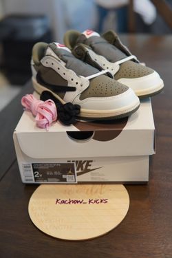 Sz 2Y Kids | Air Jordan 1 Low x Travis Scott 'Medium Olive' OG ALL