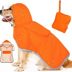 Portable Waterproof Dog Raincoat with Hood & Storage Pouch