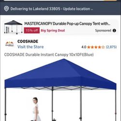 10x10 Pop Up Canopy With Weights