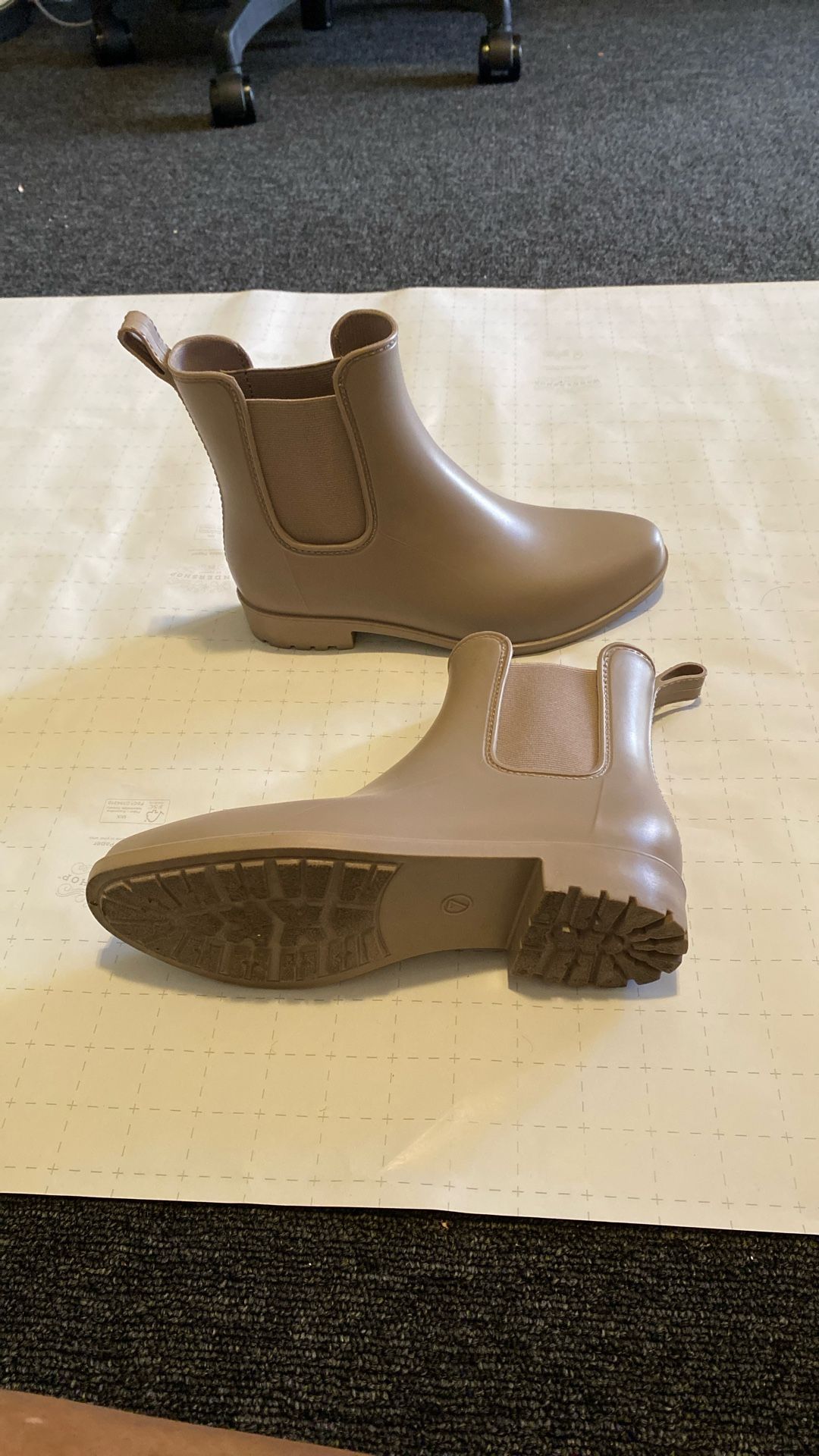 Beige Waterproof Rain Boots