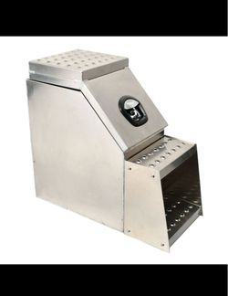 25"x28"x12" Aluminum Side Mount Semi Truck Tool Box Saddle Step Open Wide Design
