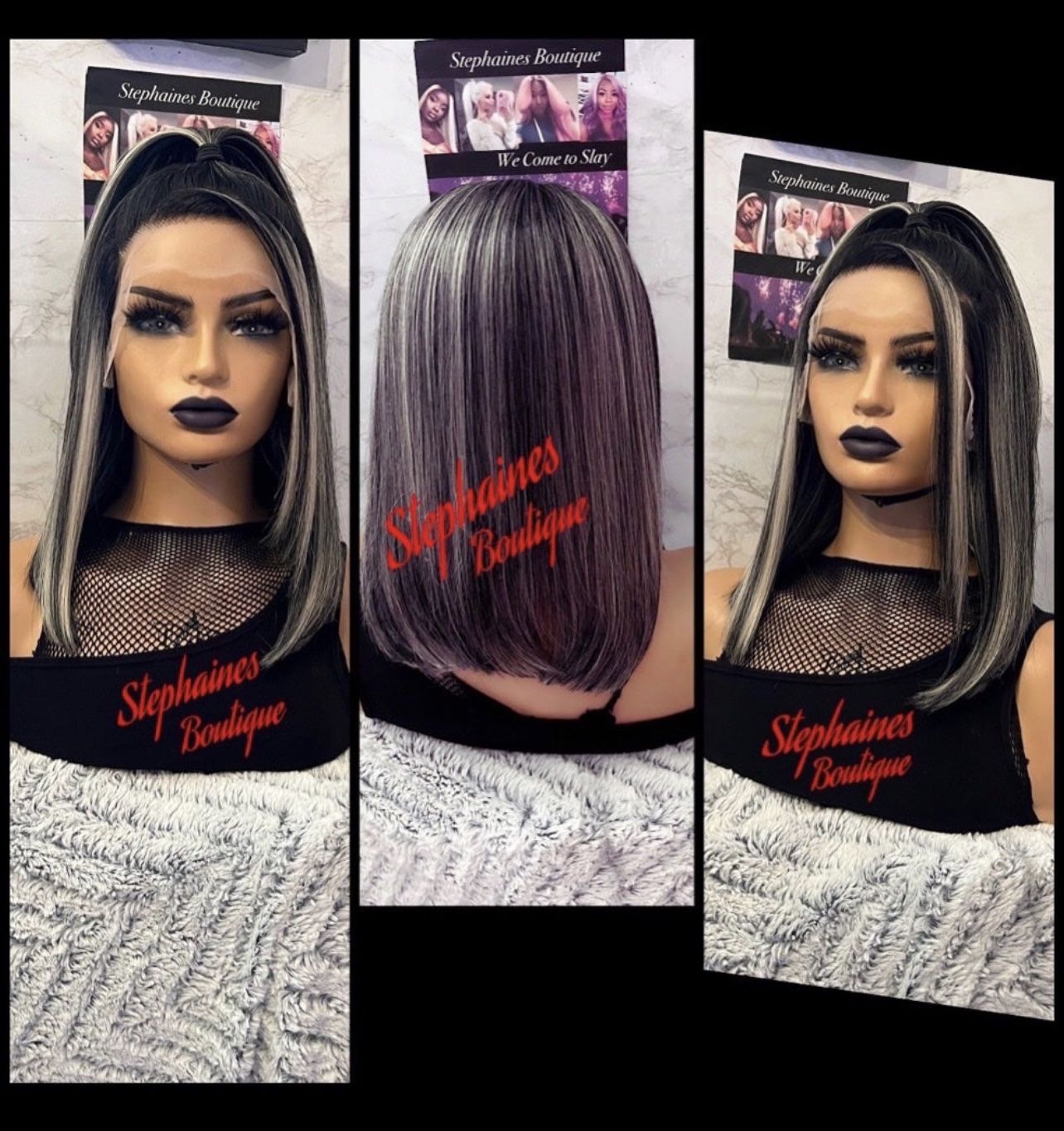 Human Hair blended Lace Front Wig Free Part