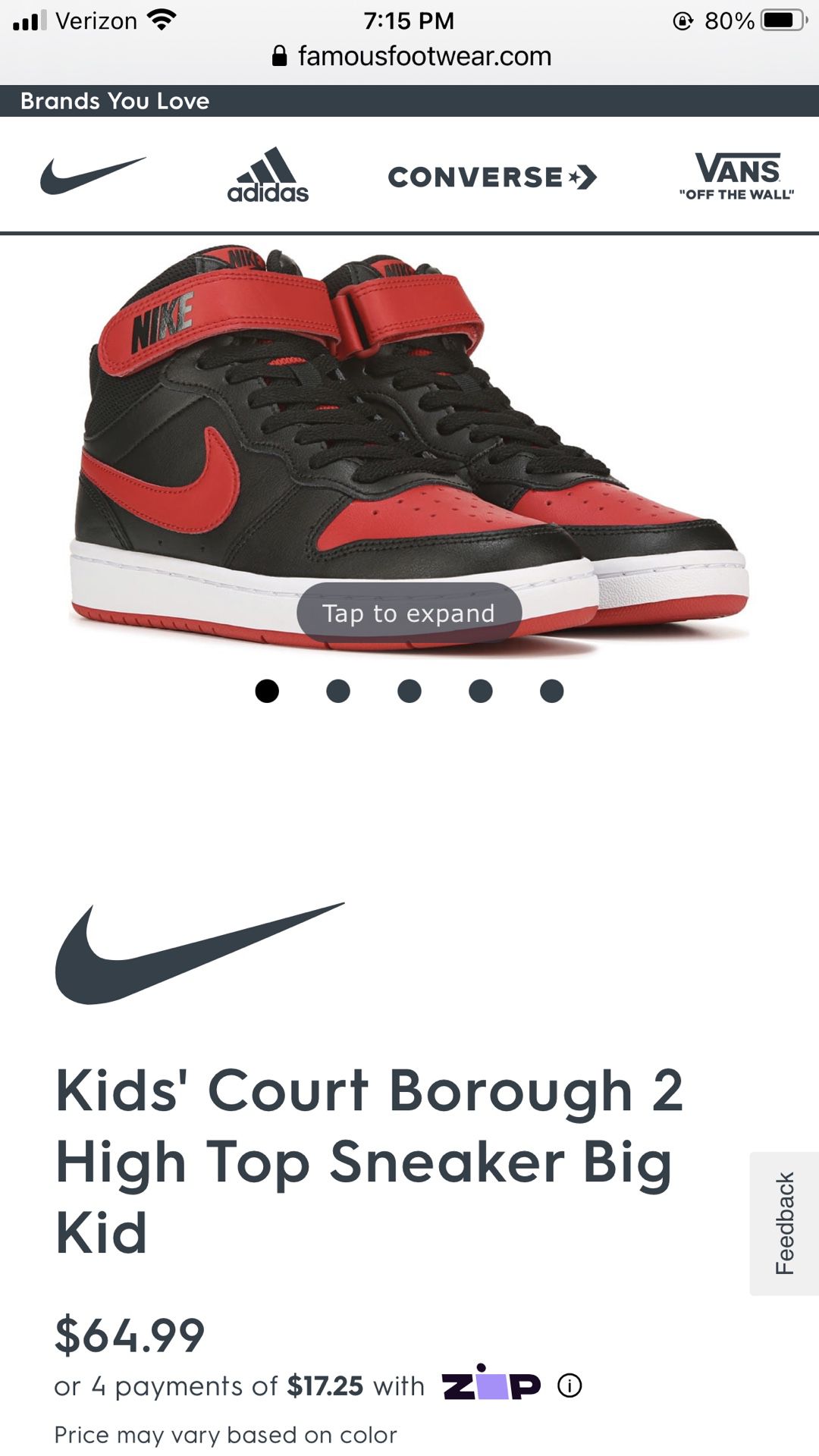 Boys Nike 5.5
