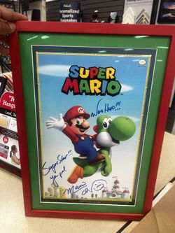 Super Mario autographed Poster Frame