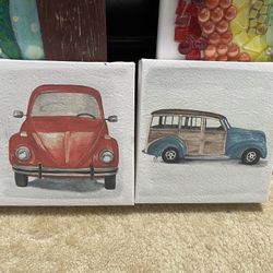 Pair Of Canvas Car Prints 