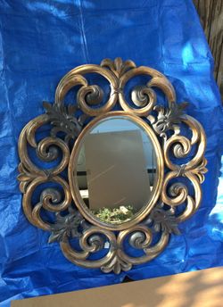 Large Framed Beveled Mirror