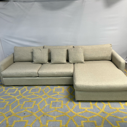 ( Delivery Available ) Basset Allure Track Arm Light Beige Sectional Couch