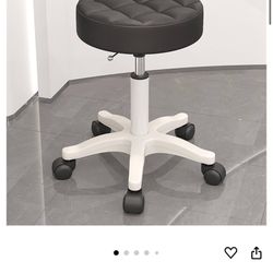 Brand New White/Black Height Adjustable Rolling Stool