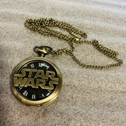 NEW QUARTZ STAR WARS POCKET WATCH WITH CHAIN - $15
