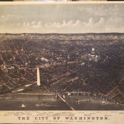 Wood Print City Of Washington CURRIER AND IVES