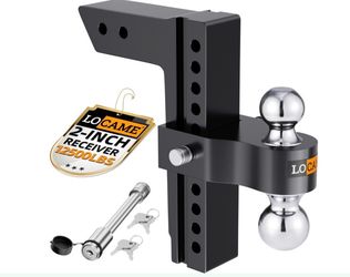LOCAME 2" Trailer Hitch, 12,500 LBS GTW, 10" Drop/Rise, Black