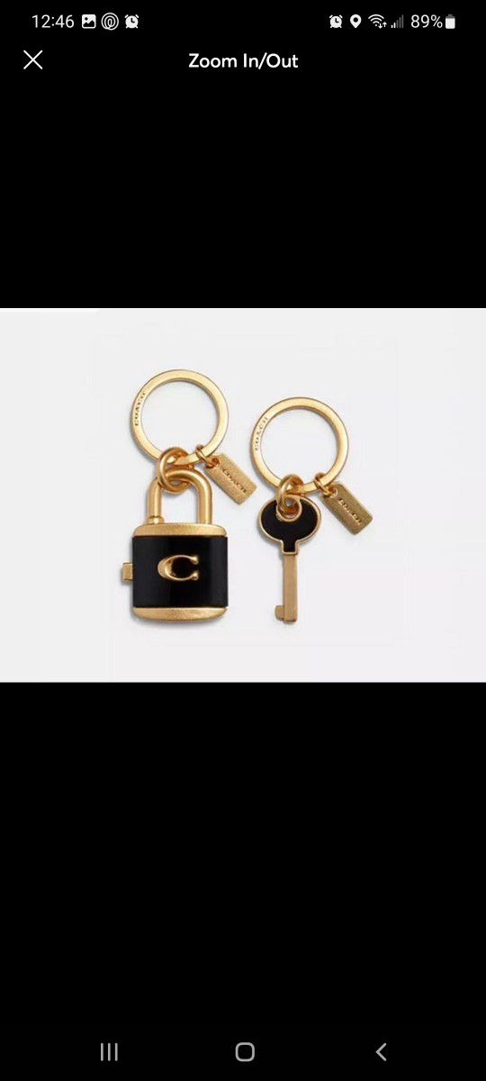 Coach Lock And Key Bag Charm Key Ring