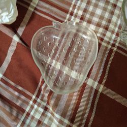 Vintage Hazel Atlas Strawberry Shaped Candy Trinket Dish