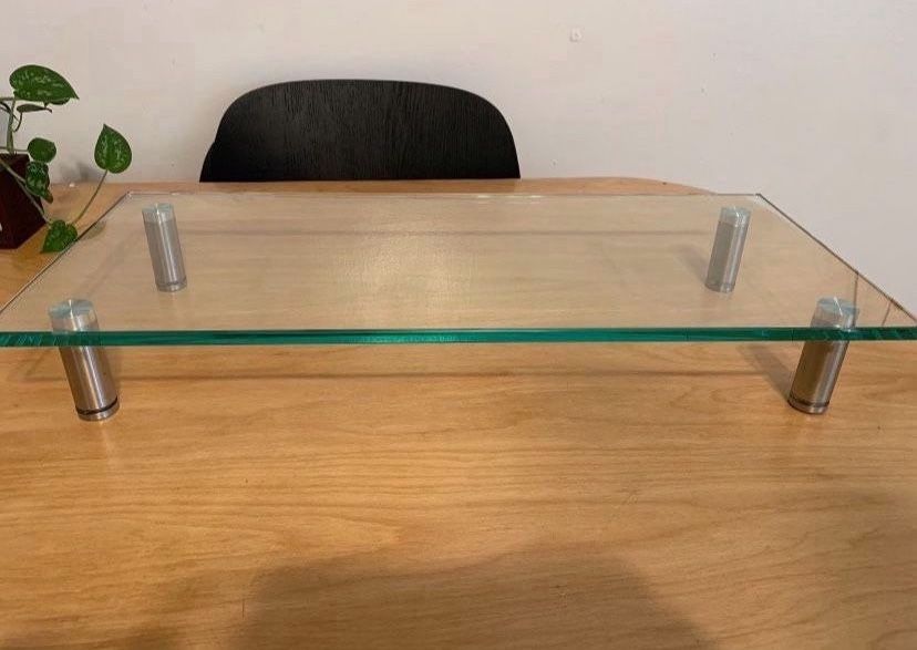 Glass table top riser / Desk Shelf