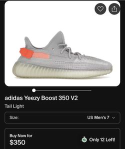 Adidas Yeezy Boost V2 Tail Light Size 7 (men)