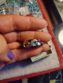 Solitaire Cut CZ Diamond Wedding Set, Size 9.