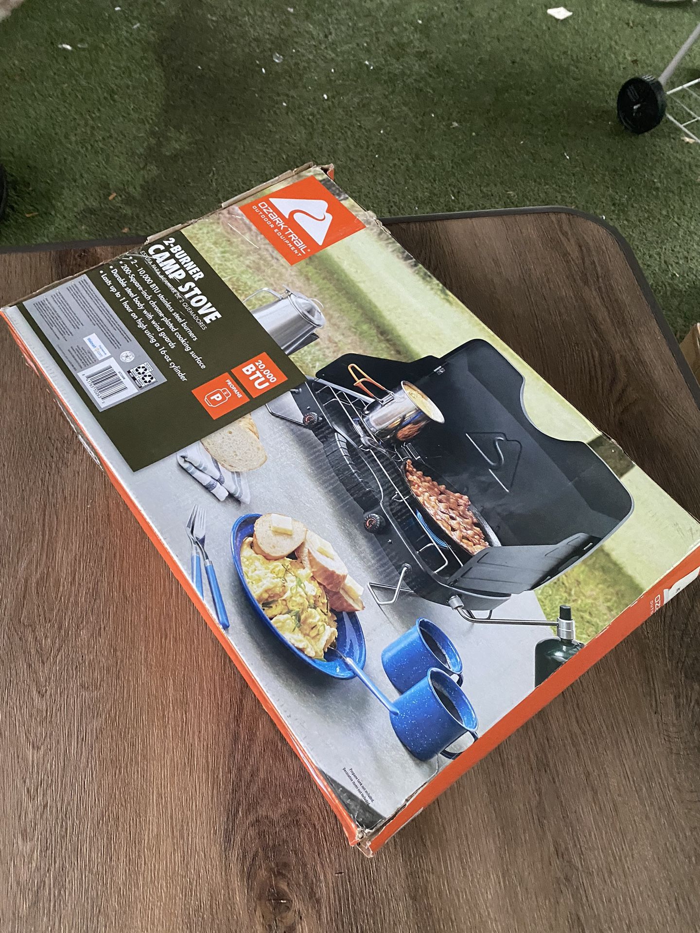 Ozark Trail 2 Burner Propane Gas Camping Stove, Black, GCT2208W