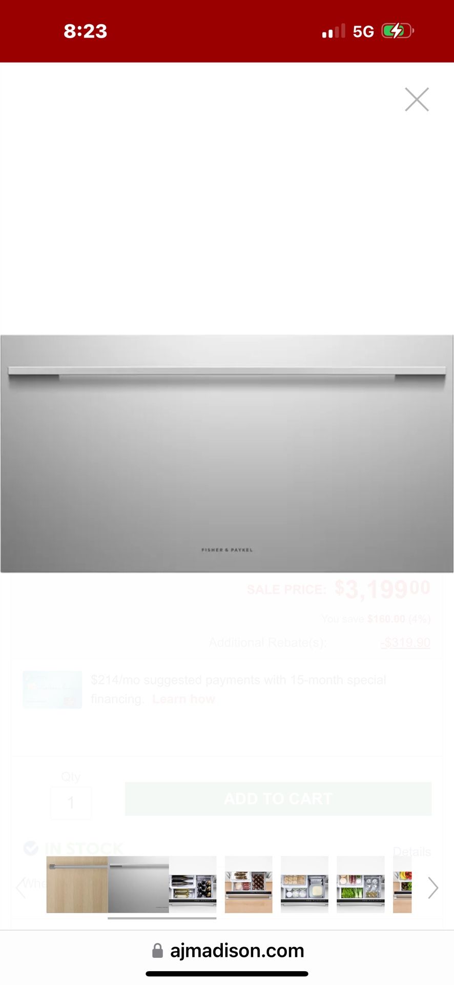 NEW 34βFISHER & PAYKEL BUILT IN DRAWER. PANEL READY FREEZER AND FRIDGE 3.7 cu ft 7/31/24. π’ NO PANEL INCLUDED π’