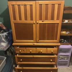 Vaughan-Bassett Solid Wood Armoire / Dresser Cabinet $120 OBO