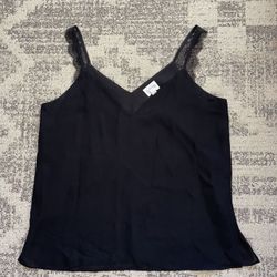 CAMI NYC  Lace  Silk Black Camisole Size Large 