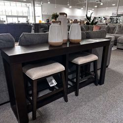 OM• $38 Initial • Brand New// Sofa Table$299//Stool $79