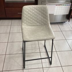 Faux Leather Grey Bar Stool
