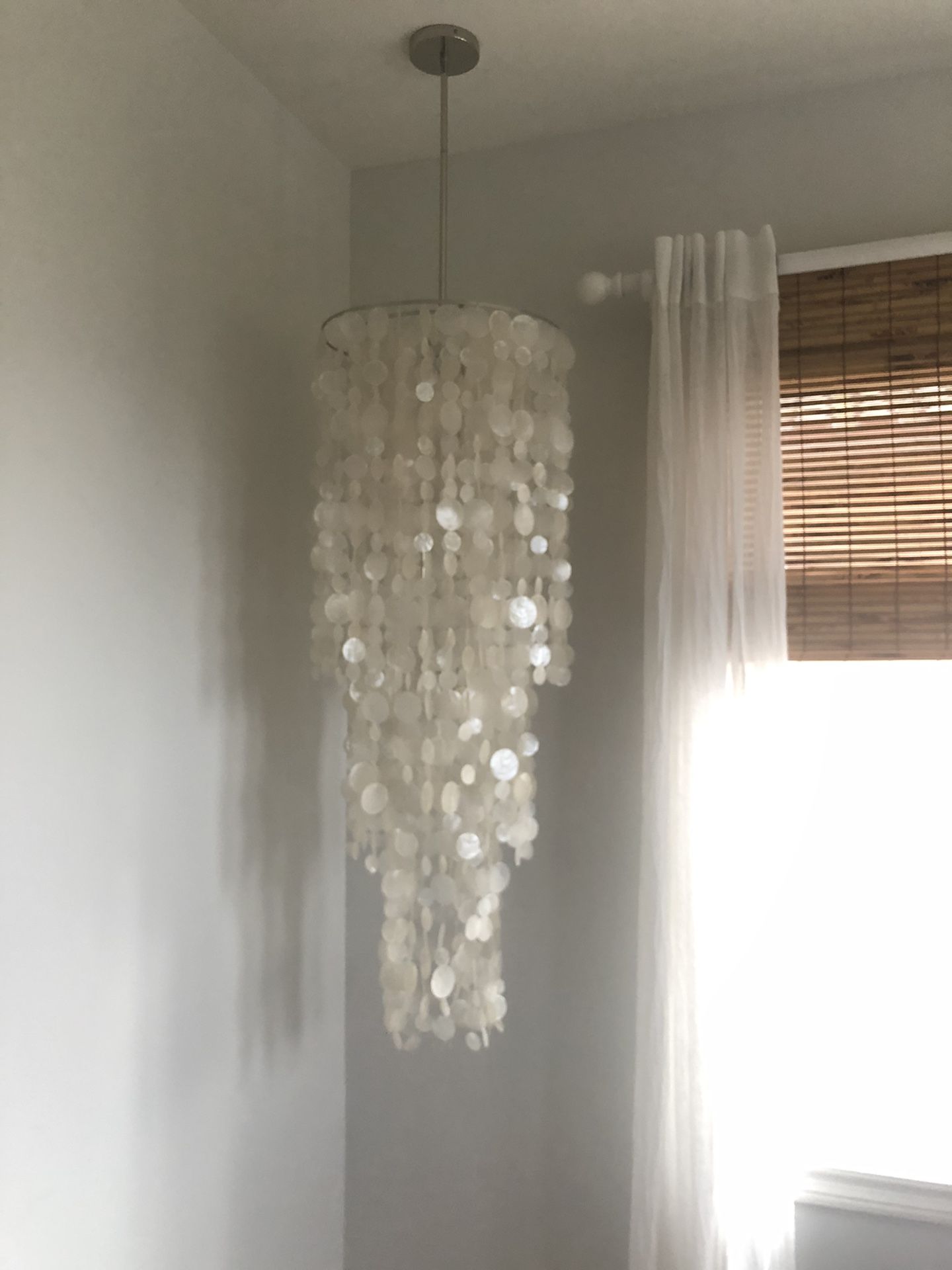 Capiz shell chandelier light fixture-high end