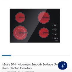 IsEasy 30-in 4 burners  Black Electric Cooktop
