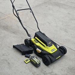 Ryobi 40v 18" 2-in-1 Cordless Battery Walk Behind Push Lawn Mower