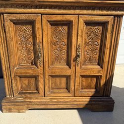 Wood carved cabinet